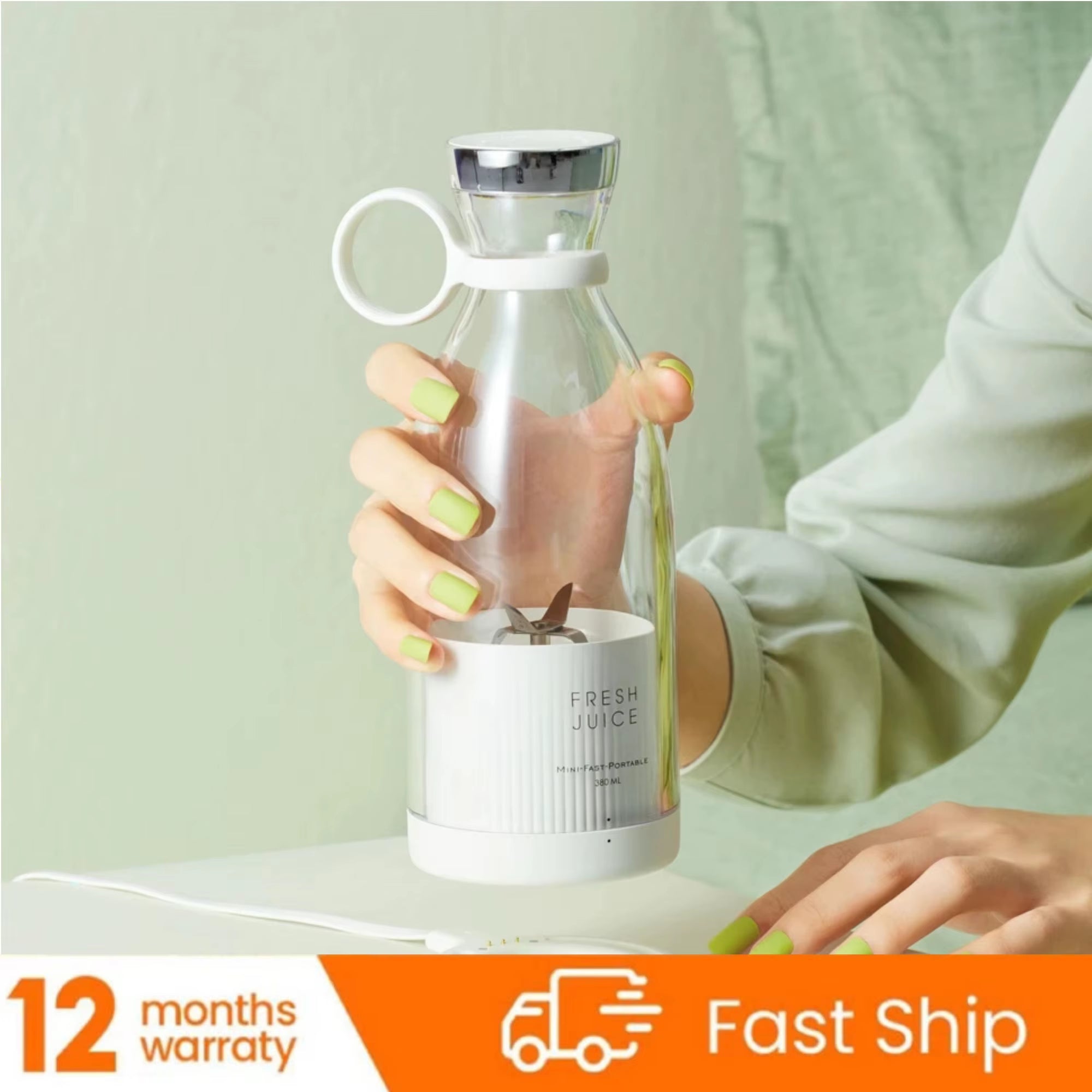 Portable Rechargeable Juicer Blender Wireless Mixer Fresh Juice 350Ml