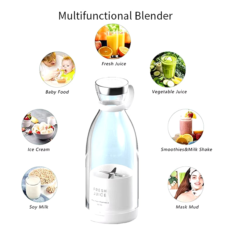 Portable Rechargeable Juicer Blender Wireless Mixer Fresh Juice 350Ml